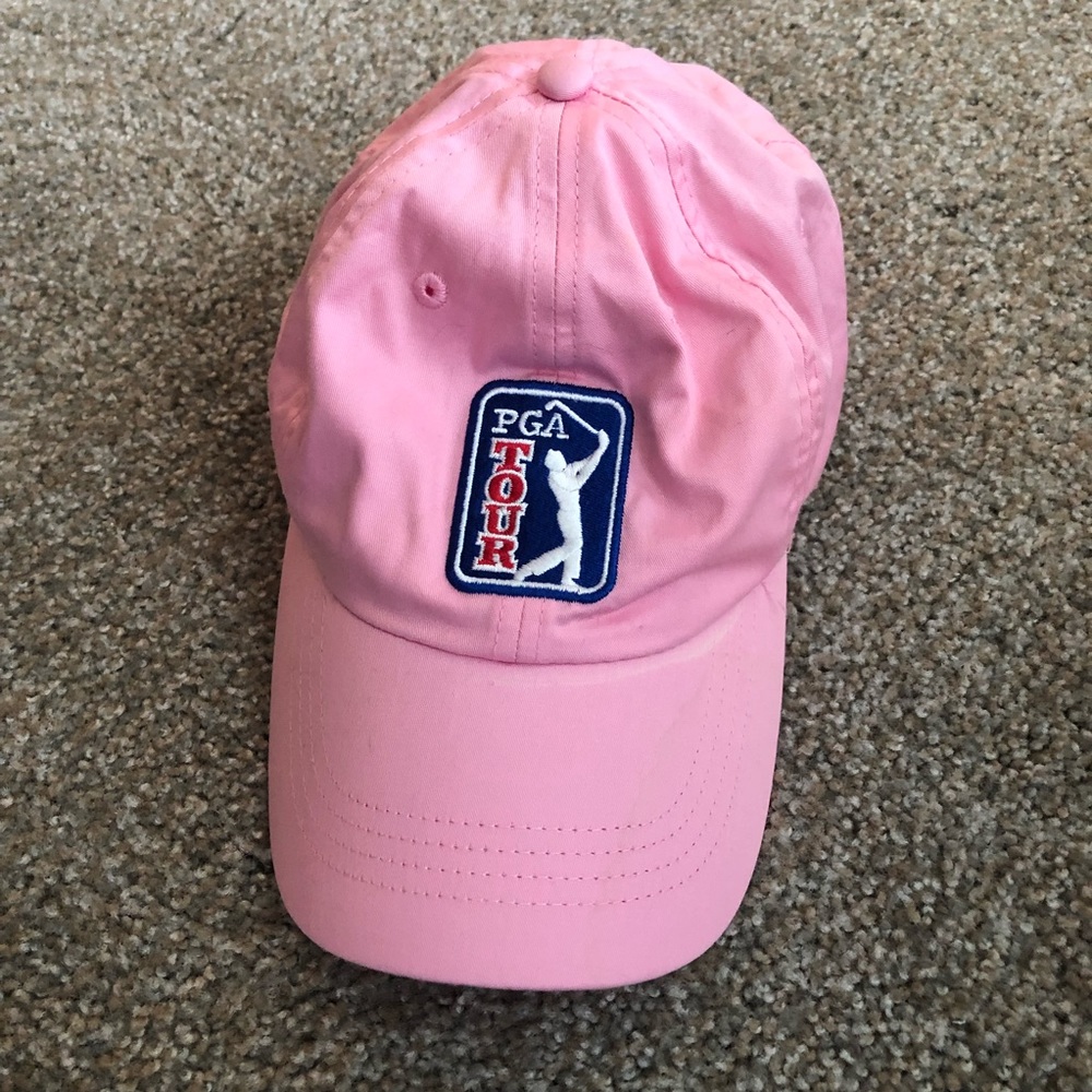 PGA Tour Pink Velcro Adjustable Golf Hat Cap